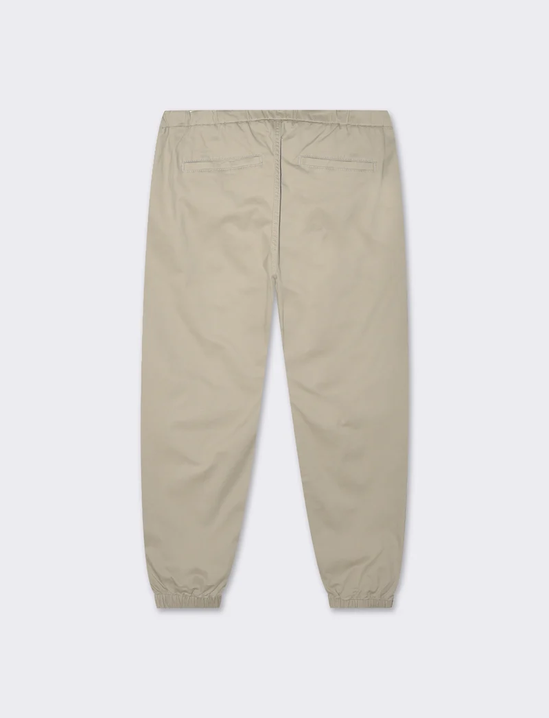 Pantaloni jogger in twill elasticizzato da uomo - Beige