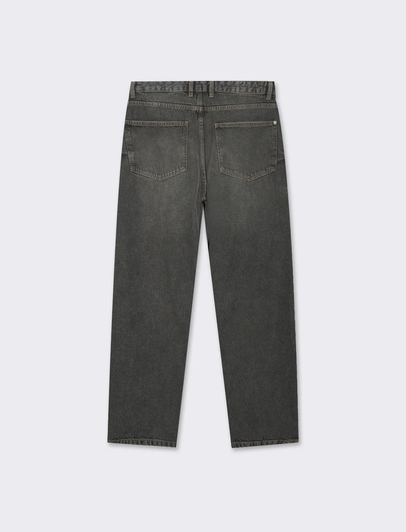 Jeans denim grigio extra loose fit da uomo - Grigio