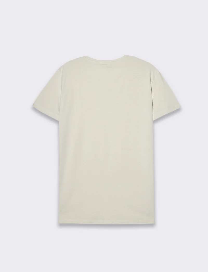 T-shirt basic in cotone elasticizzato slim fit da uomo - Grigio ghiaccio