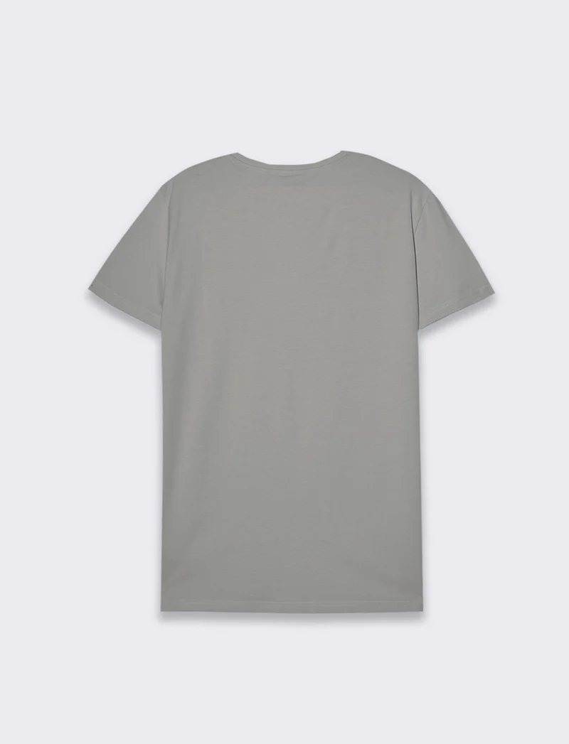 T-shirt basic in cotone elasticizzato slim fit da uomo - Verde