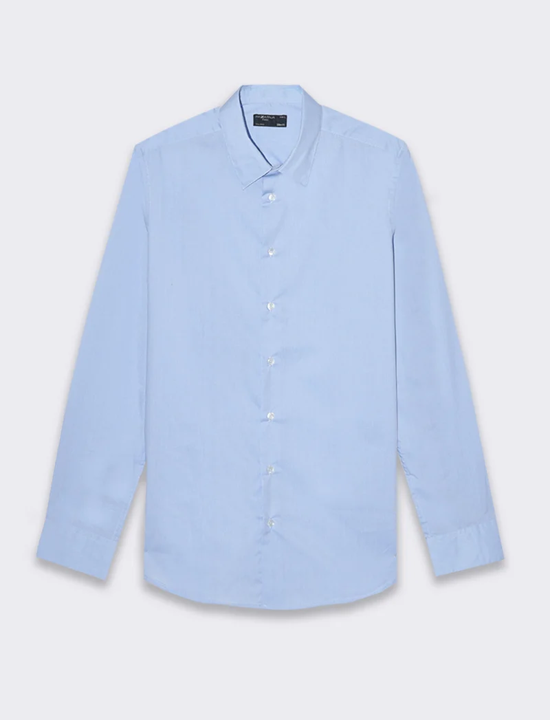 Camicia basic slim fit easy iron da uomo - Celeste