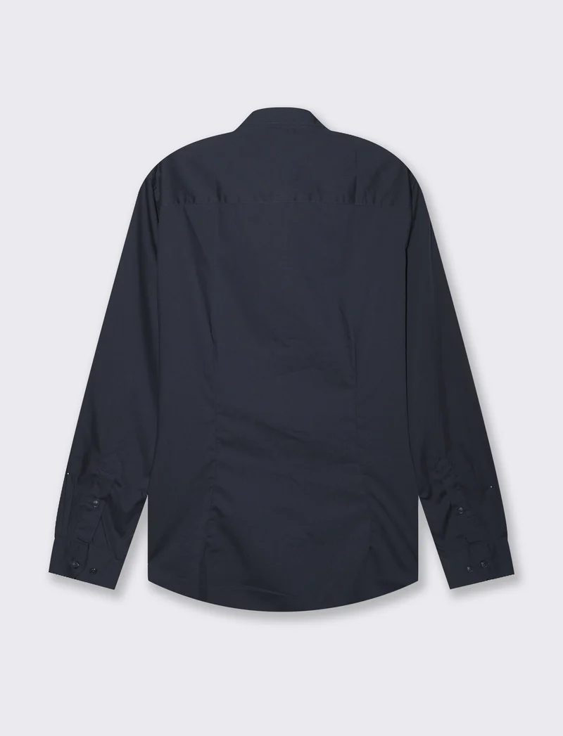 Camicia regular fit easy iron unita ed a fantasia da uomo - Blu