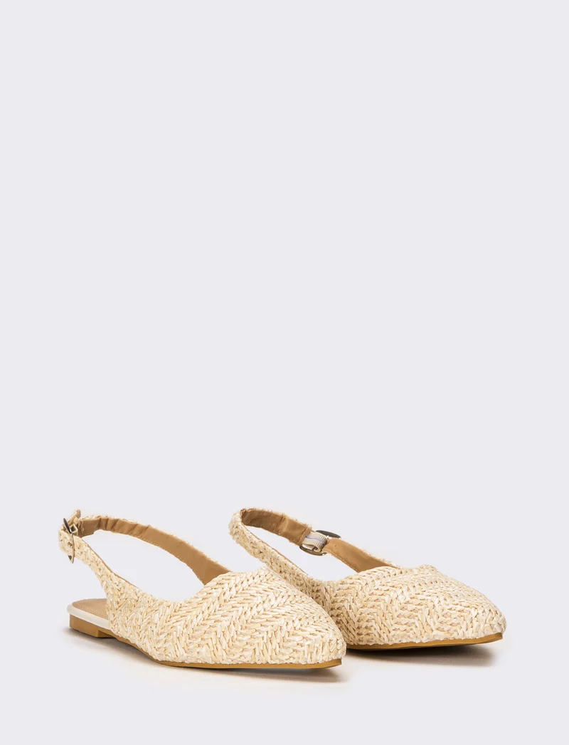 Ballerina effetto paglia da dona - Beige