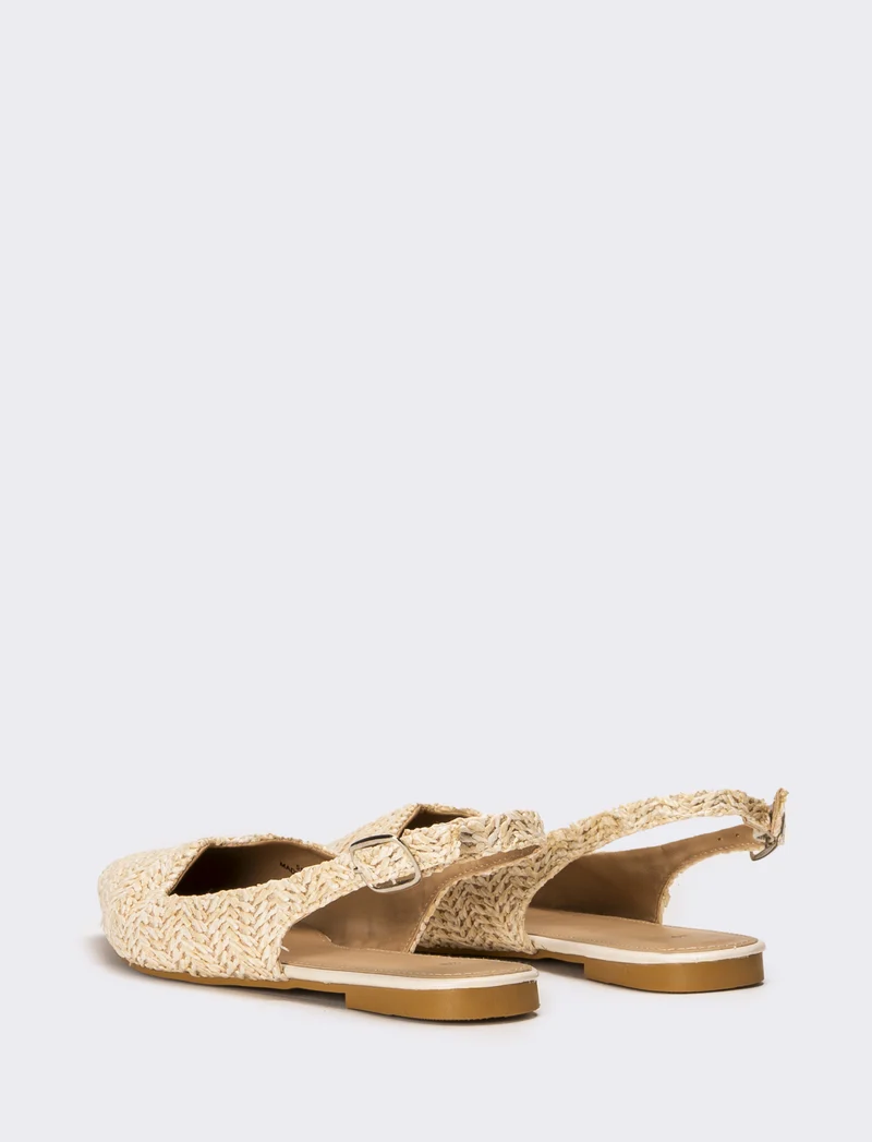 Ballerina effetto paglia da dona - Beige