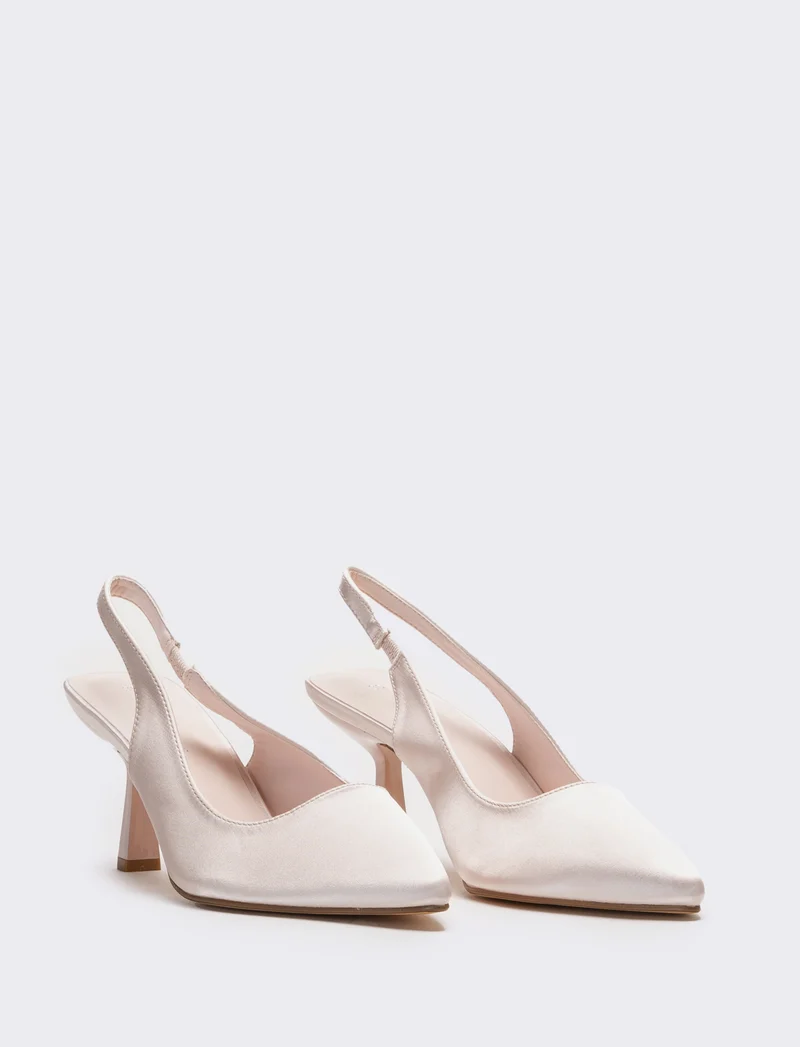 Slingback in raso da donna - Cipria