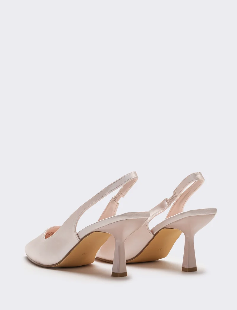Slingback in raso da donna - Cipria