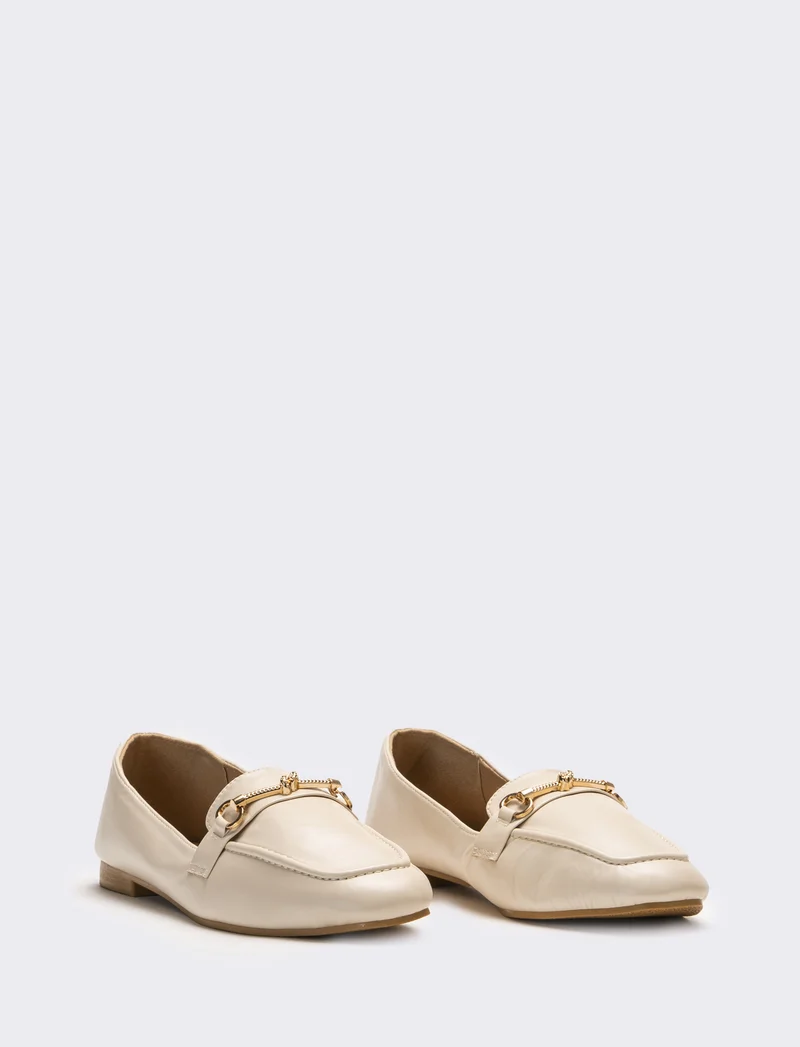 Mocassino da donna con morsetto - Beige
