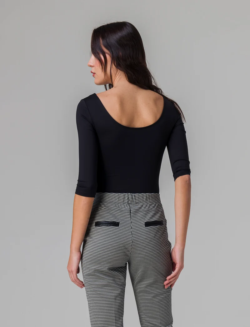 Body mezzamanica da donna - Nero