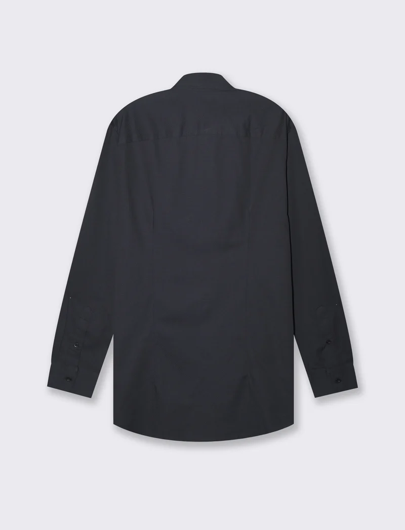 Camicia formal strutturata regular fit da uomo - Nero