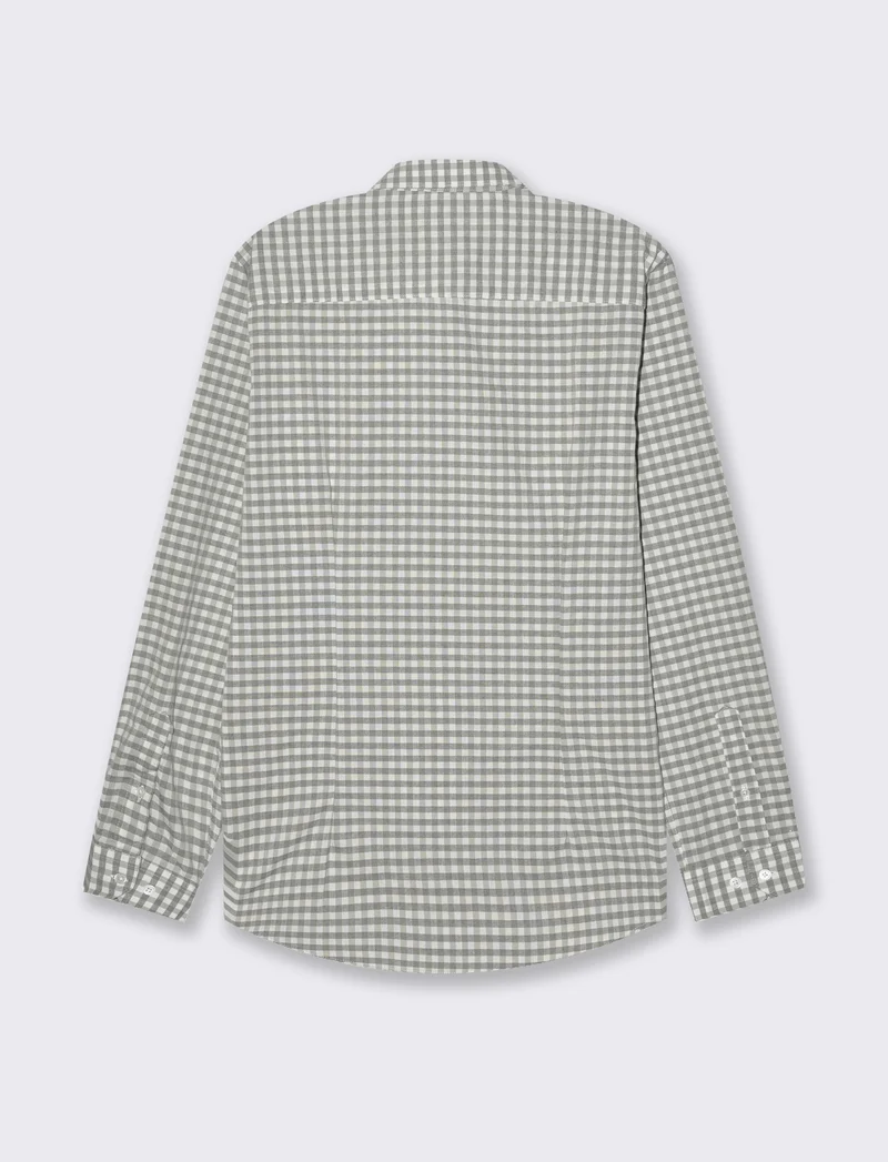 Camicia fantasia a quadri da uomo - Verde salvia