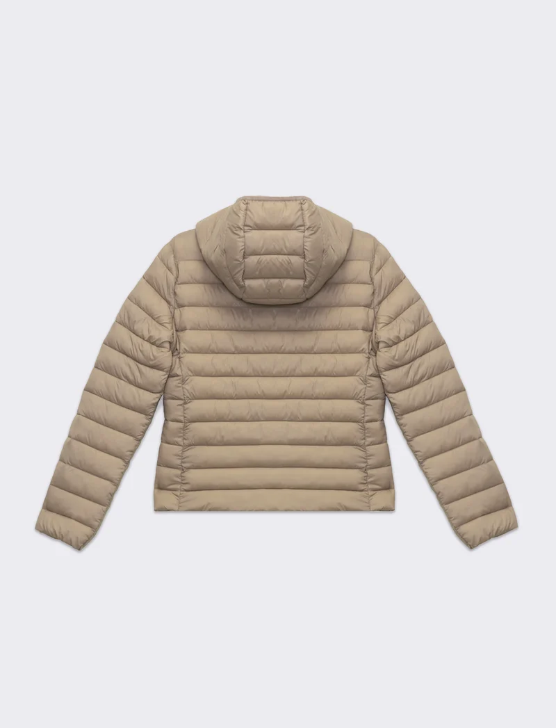 Giubbotto imbottito con cappuccio da donna - Beige corda