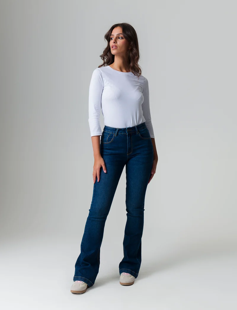 Denim bootcut da donna - DENIM SCURO