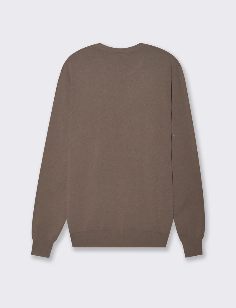 Maglia basic in filato premium da uomo - Grigio fango