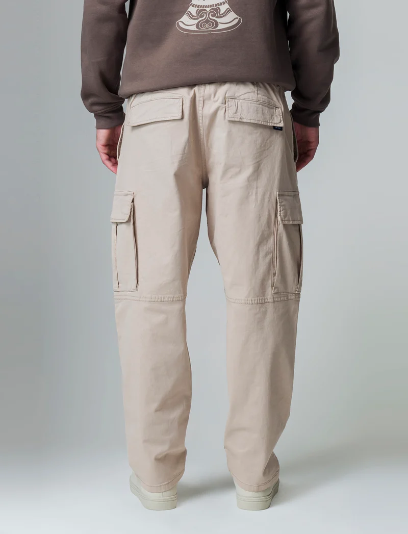 Pantaloni relaxed cargo in twill da uomo - Beige