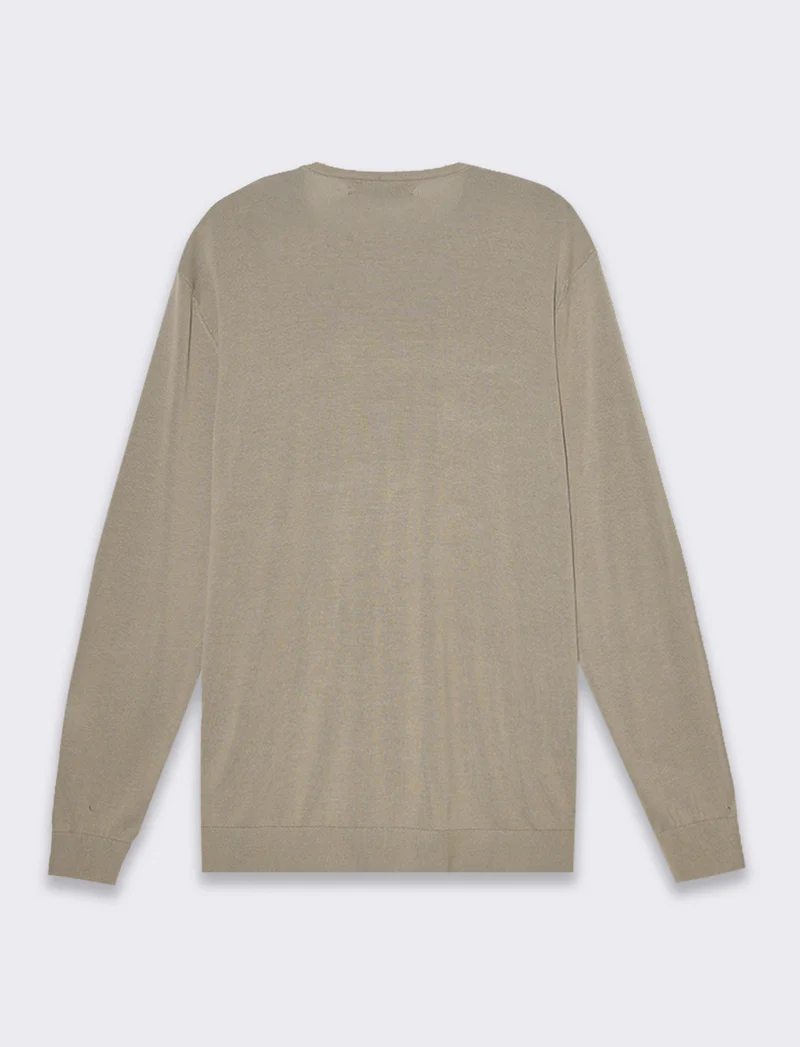 Maglia basic in puro cotone da uomo - Verde salvia