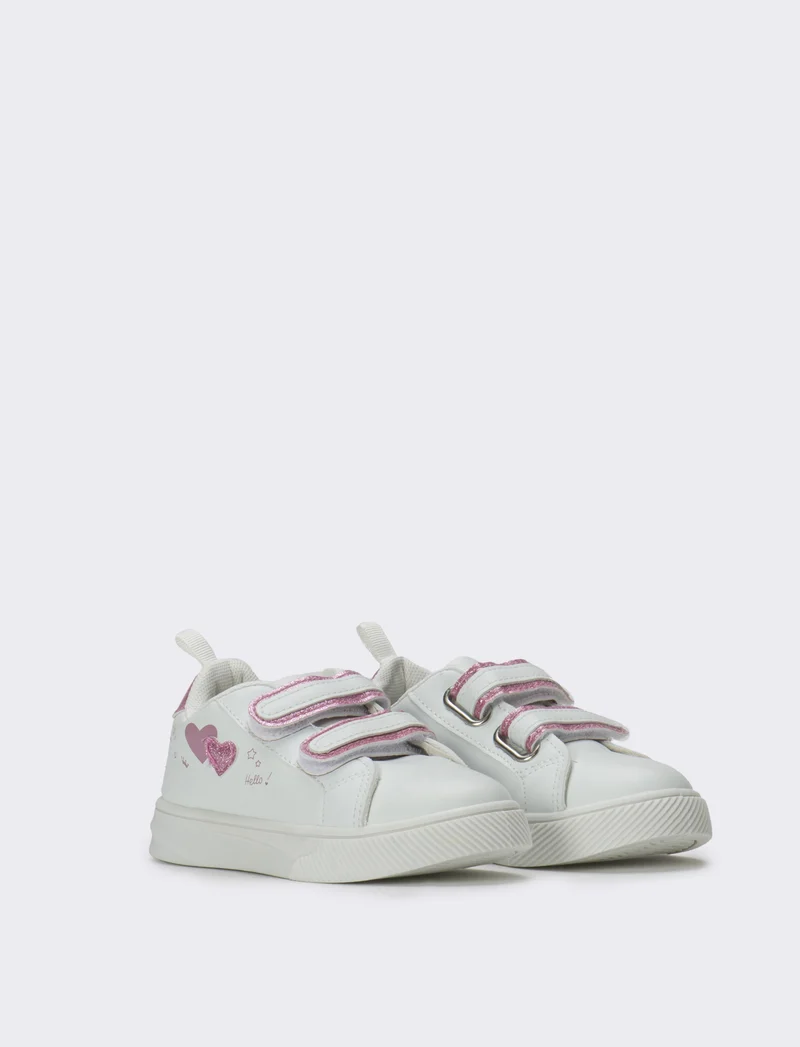 Sneakers da bambina con strappi - Bianco