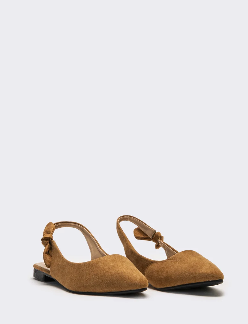 Slingback da donna con fiocco laterale - Cammello