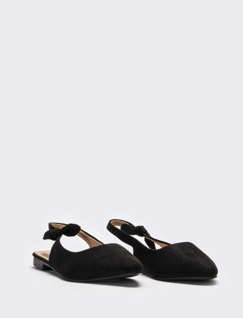 Slingback da donna con fiocco laterale - Nero