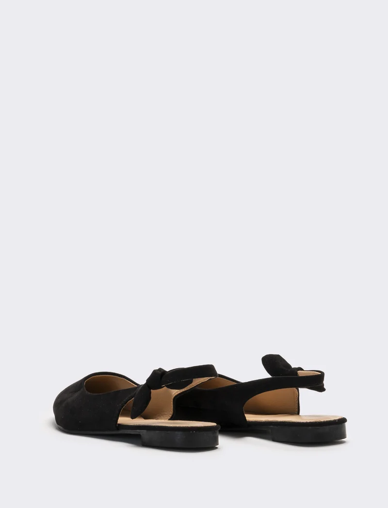 Slingback da donna con fiocco laterale - Nero
