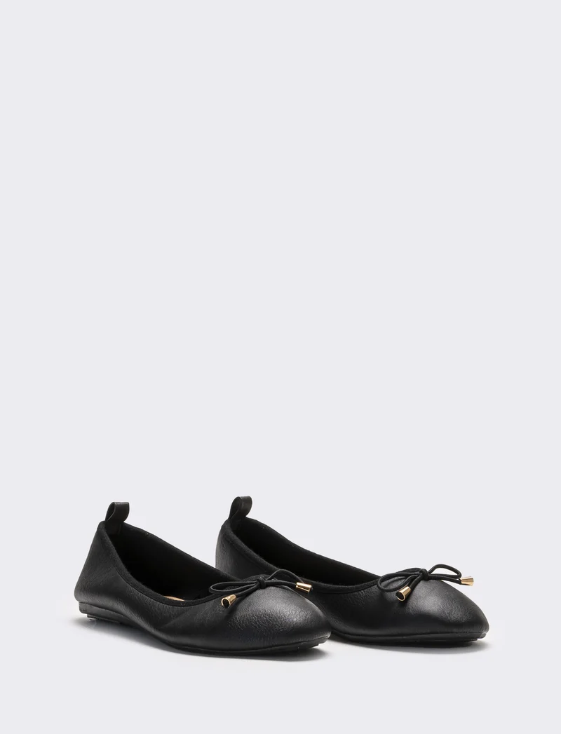 Ballerina da donna con fiocco - Nero