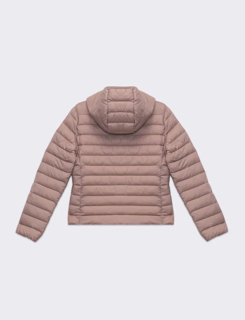 Giubbotto imbottito con cappuccio da donna - Rosa antico