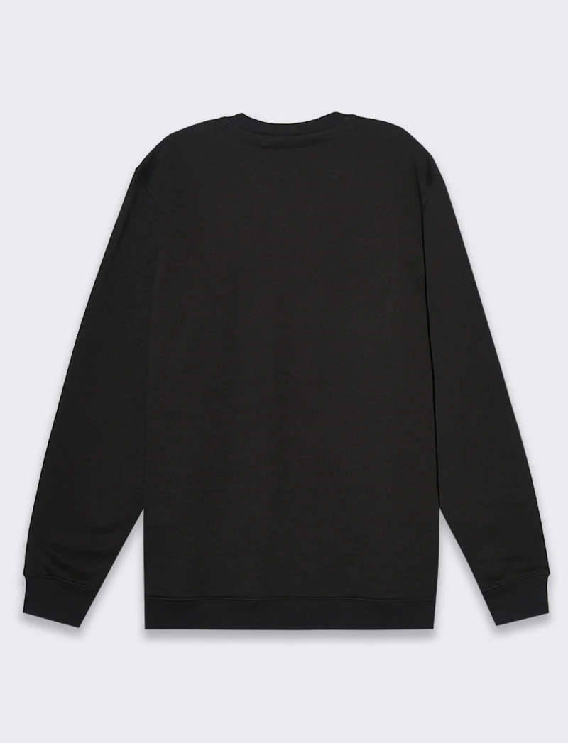 Felpa basic girocollo da uomo - Nero