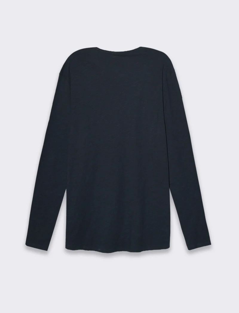 T-shirt basic in cotone slub da uomo - Blu