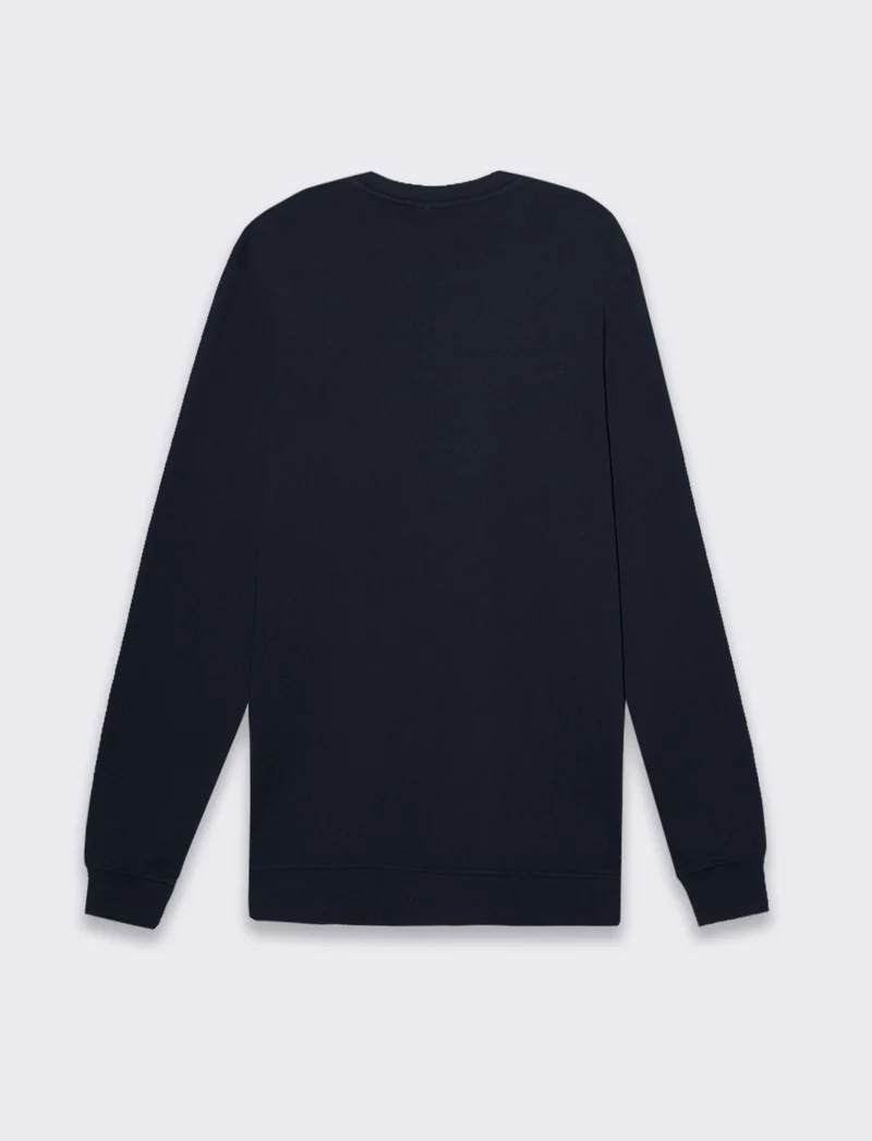 Felpa basic girocollo in cotone da uomo - Blu