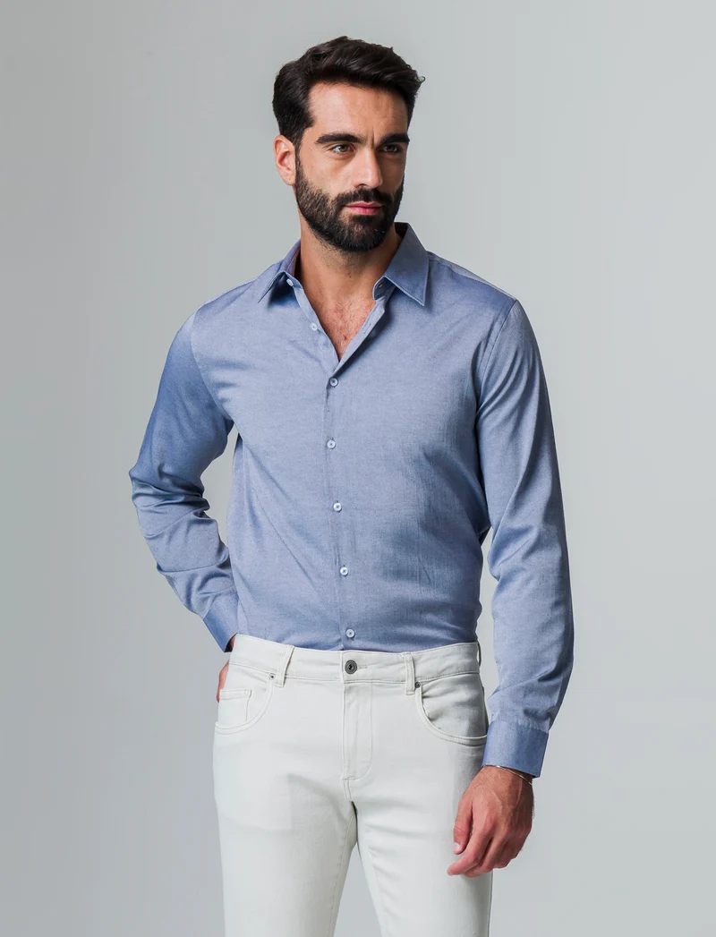 Camicia oxford regular fit da uomo - Blu