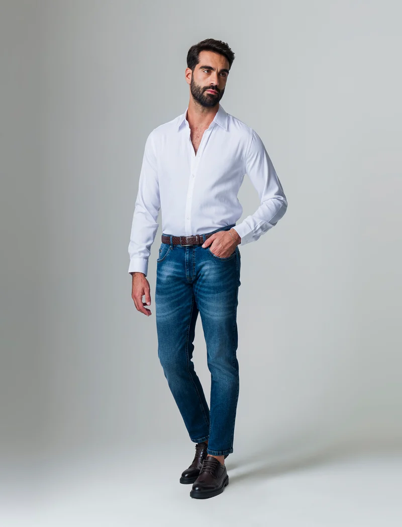 Camicia oxford regular fit da uomo - Bianco