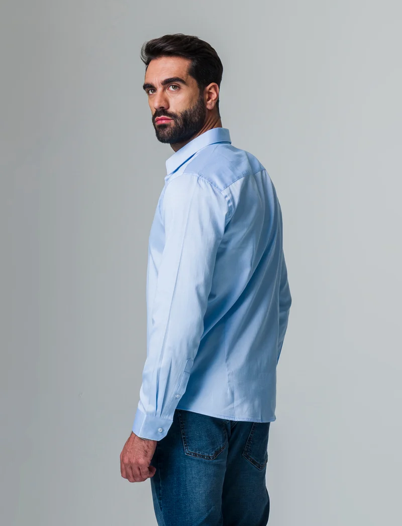 Camicia oxford regular fit da uomo - Celeste