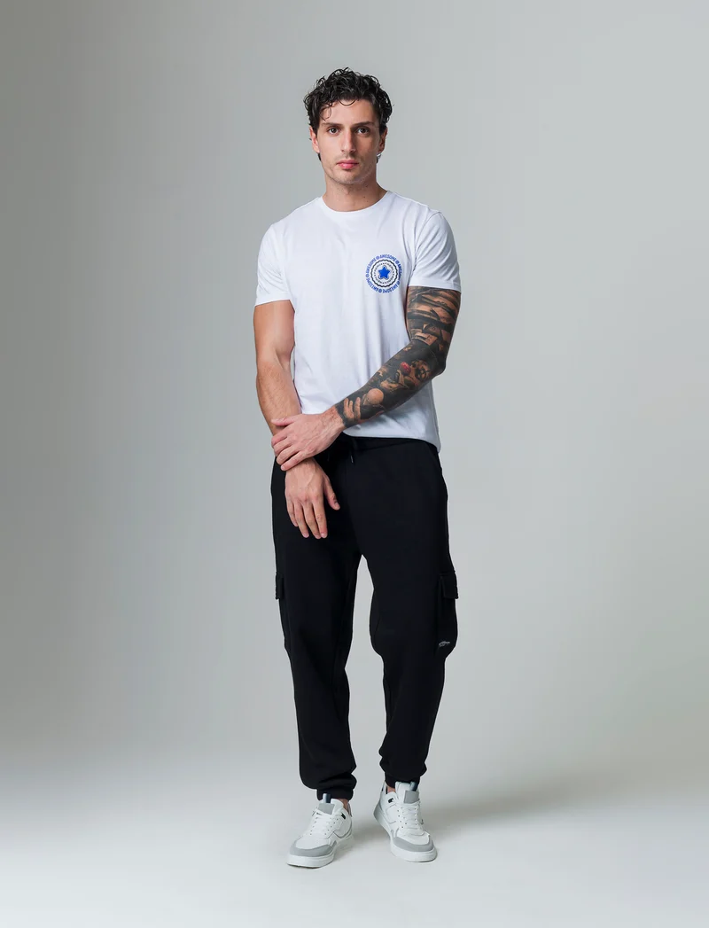 Pantaloni in felpa con tasconi da uomo - Nero