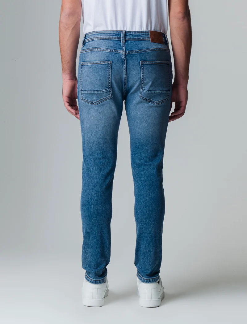 Jeans skinny fit blu medio da uomo - Denim