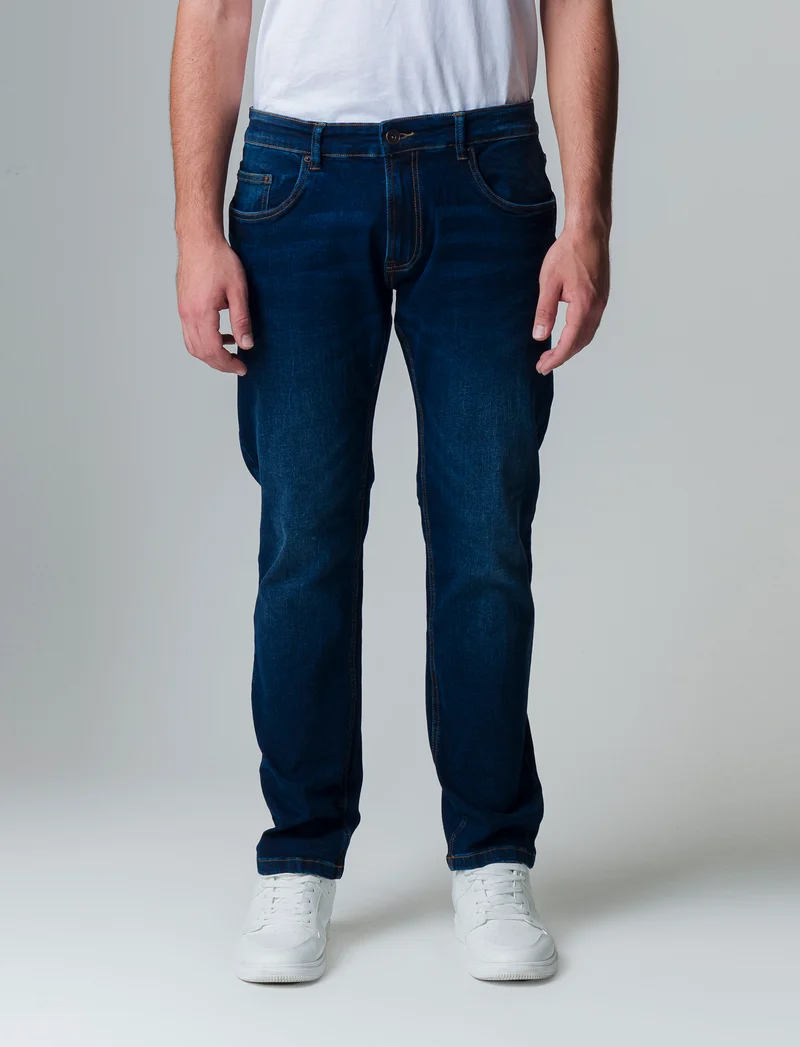 Jeans slim fit blu scuro da uomo - Denim