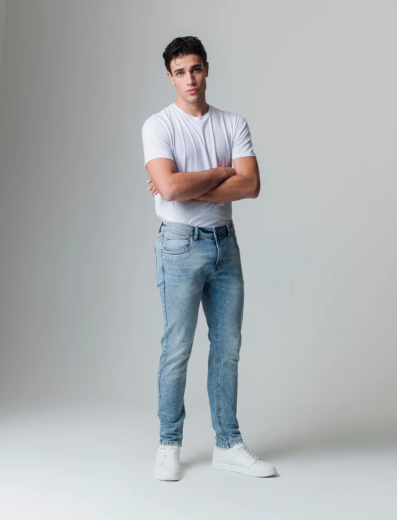 Jeans skinny fit blu chiaro da uomo - Denim chiaro
