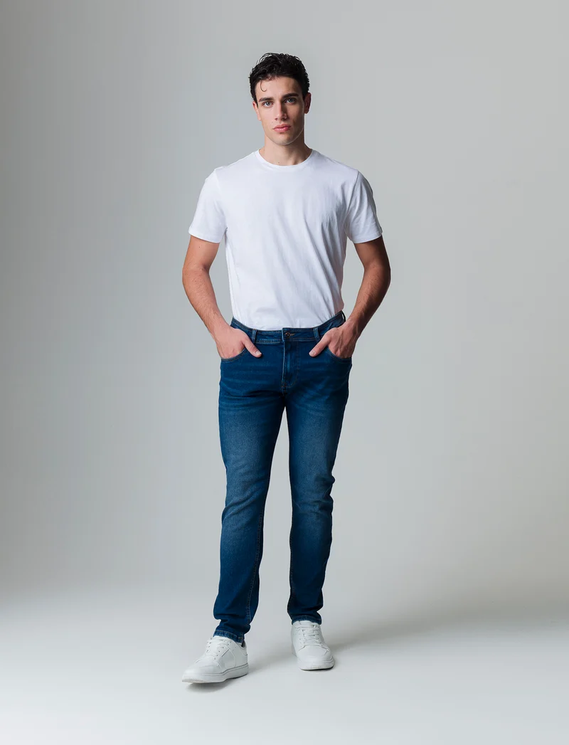 Jeans skinny fit blu scuro da uomo - DENIM SCURO