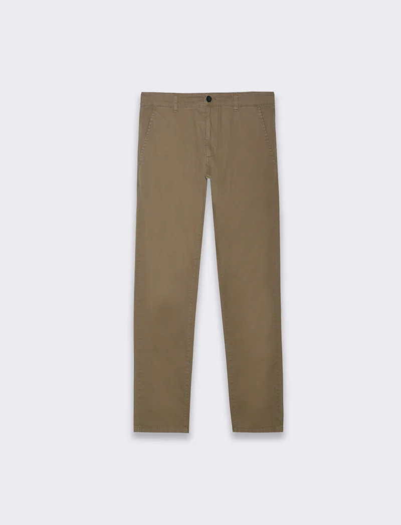 Pantaloni chino slim fit da uomo - Grigio fango