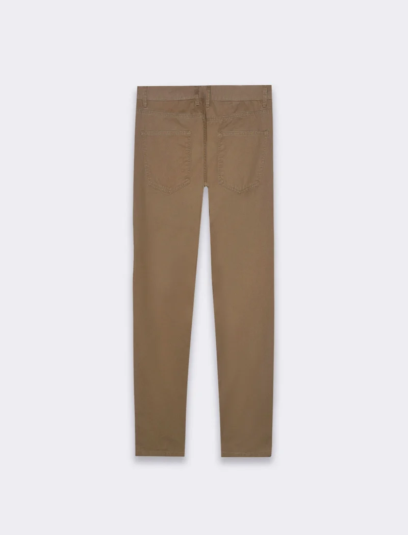 Pantaloni basic 5 tasche regular fit da uomo - Verde kaki