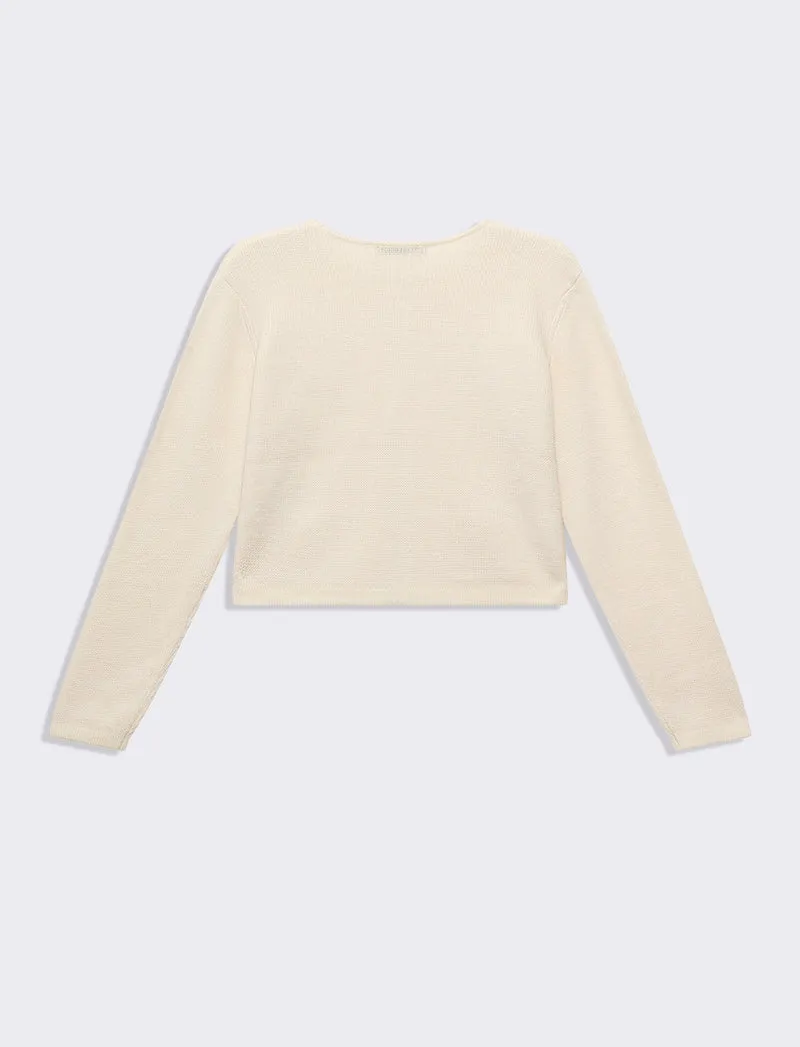 Cardigan con tasche da donna - Avorio