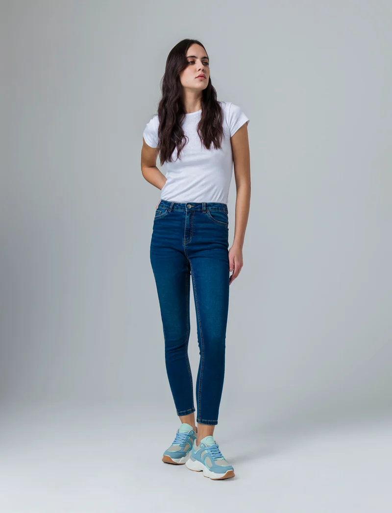 Jeans basico skinny da donna - DENIM SCURO