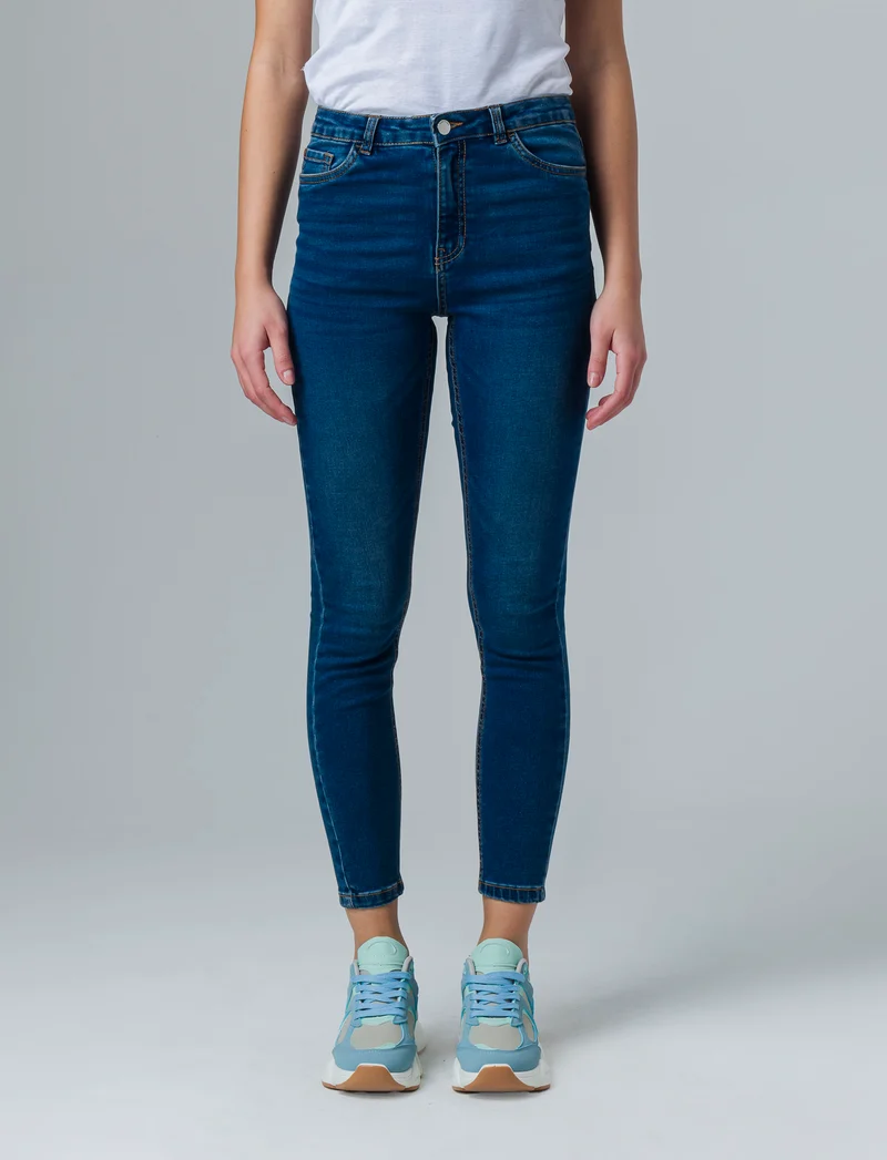 Jeans basico skinny da donna - DENIM SCURO