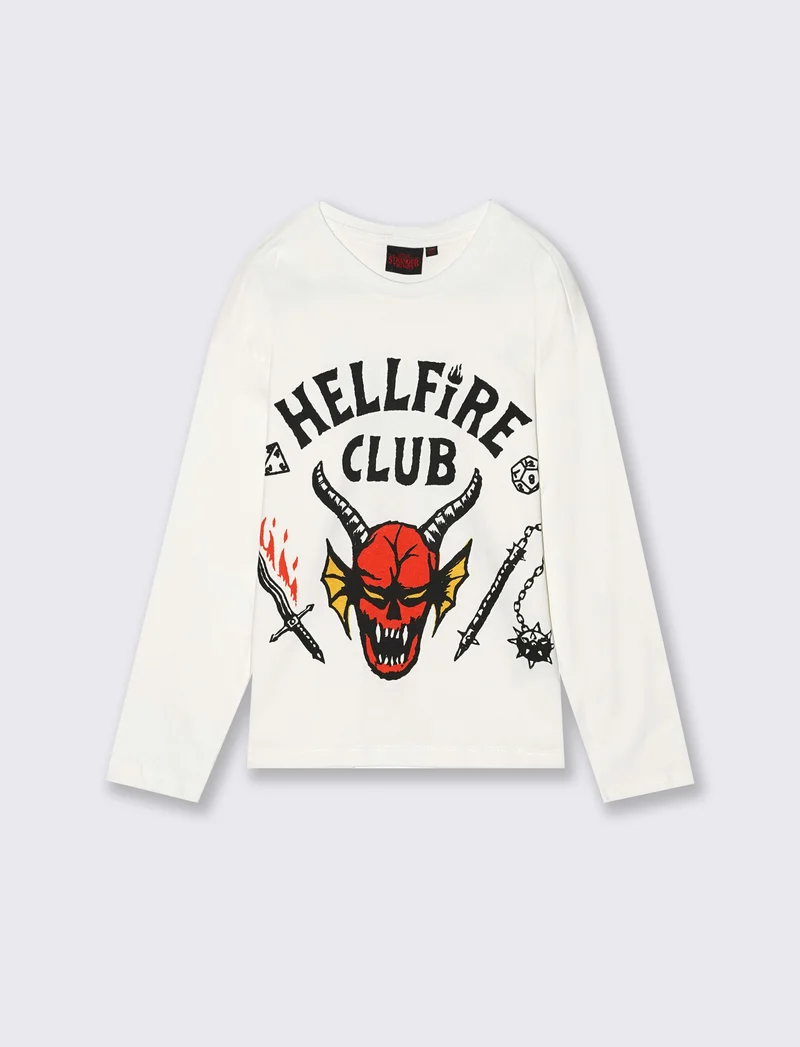 T-SHIRT MANICA LUNGA STRANGER THINGS - Bianco