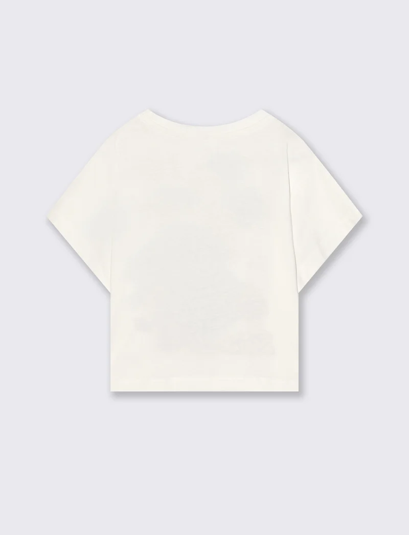 T-shirt mezza manica Stitch. - Bianco