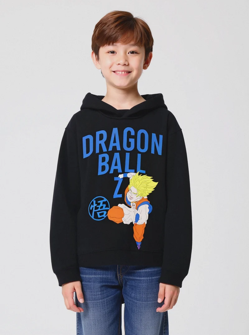 FELPA CON CAPPUCCIO DRAGON BALL. - Nero