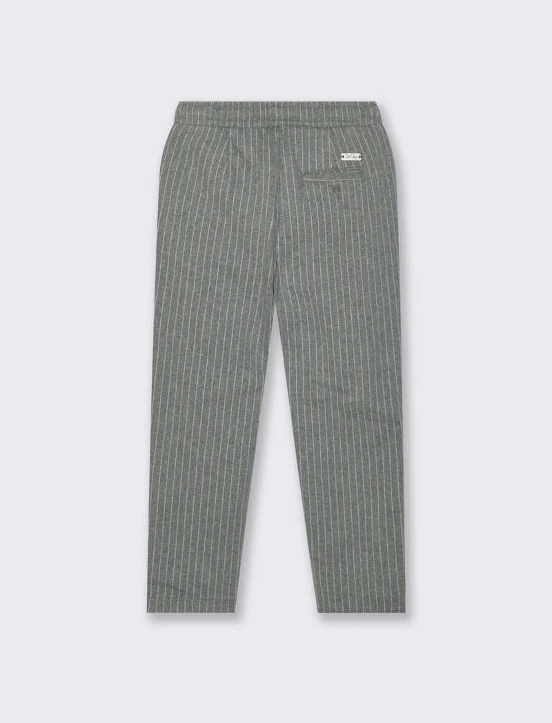 Jogger in maglia fantasia a riga. - Grigio