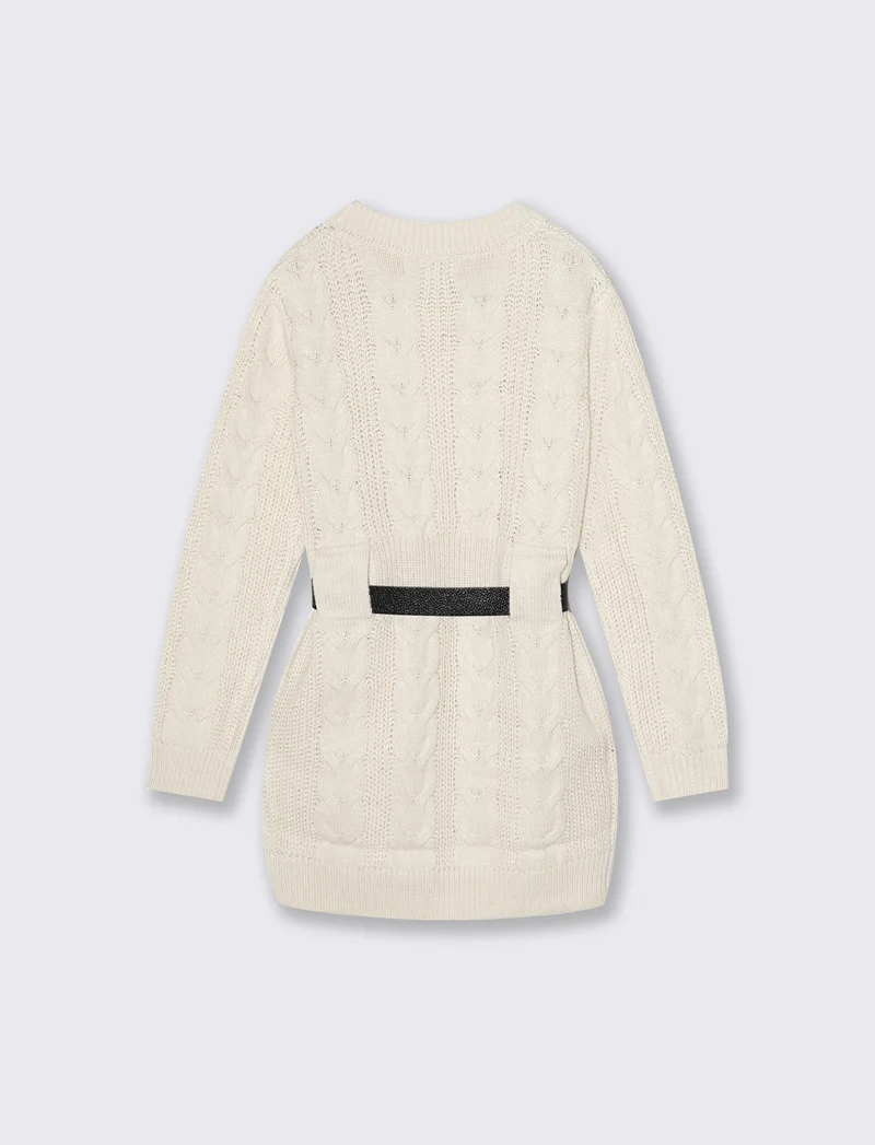 Abito con cintura - Beige