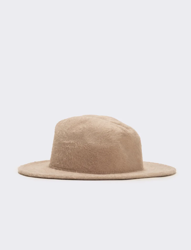 Cappello cowboy finta pelliccia - Beige chiaro