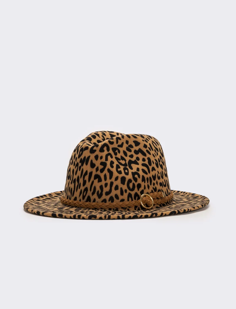 Cappello cowboy leopardato e nero - Leopardato