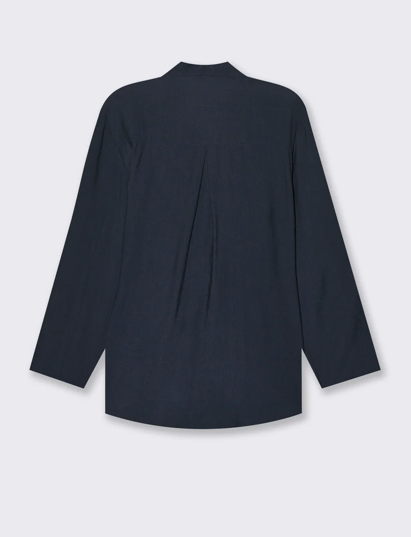 Camicia con nodo al fondo per donna - Blu