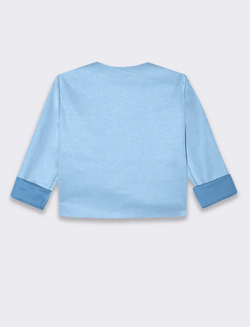 Giacca corta in tessuto scamosciato donna - Azzurro cielo